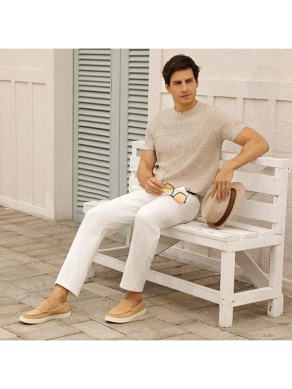 🆕Men's Beige Suede Imported Slip-On Loafer Casual Comfortable Shoes